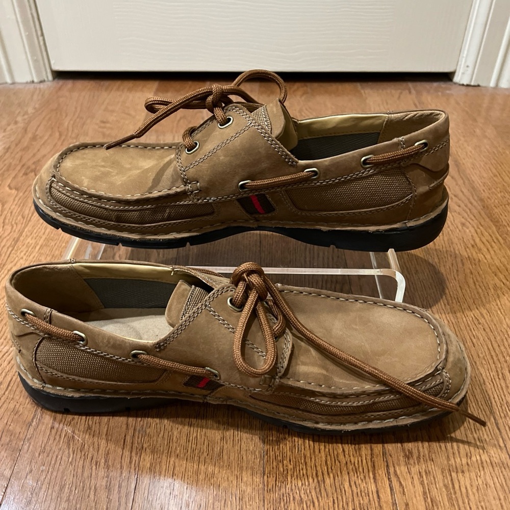 Clarks Mens Waterloo Boat Shoe Sz 10W Tan/Brown Nautical Outdoors Casual Lightwe - Picture 12 of 14